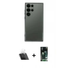MARSİLYAN™- Galaxy S23 Ultra Kılıf Vadi Minimal - Siyah 360 Mat Full Body Arka Koruyucu + Kamera Lens Koruma Cam - SF