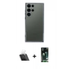 MARSİLYAN™- Galaxy S23 Ultra Kılıf Vadi Minimal - Siyah 360 Mat Full Body Arka Koruyucu + Kamera Lens Koruma Cam - SF