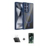MARSİLYAN™- Galaxy S23 Ultra Kılıf Yadigar Asil Koleksiyonu - Şeffaf 360 Full Body Arka Koruyucu + Kamera Lens Koruma Cam - SF