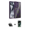 MARSİLYAN™- Galaxy S23 Ultra Kılıf Yadigar Asil Koleksiyonu - Şeffaf 360 Full Body Arka Koruyucu + Kamera Lens Koruma Cam - SF