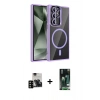 MARSİLYAN™- Galaxy S23 Ultra Kılıf Yadigar Asil Koleksiyonu - Şeffaf 360 Full Body Arka Koruyucu + PVD Metal Kamera Lens - SH