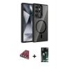 MARSİLYAN™- Galaxy S23 Ultra Kılıf Yadigar Asil Koleksiyonu - Siyah 360 Mat Full Body Arka Koruyucu + Valdez Metal Kamera Lens - KI