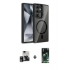 MARSİLYAN™- Galaxy S23 Ultra Kılıf Yadigar Asil Koleksiyonu - Siyah 360 Mat Full Body Arka Koruyucu + PVD Metal Kamera Lens - SH