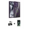 MARSİLYAN™- Galaxy S23 Ultra Kılıf Yadigar Asil Koleksiyonu - Siyah 360 Mat Full Body Arka Koruyucu + PVD Metal Kamera Lens - SH