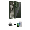 MARSİLYAN™- Galaxy S23 Ultra Kılıf Yadigar Asil Koleksiyonu - Siyah Durable Full Glue Curved Cam + Şeffaf Kamera Lens Koruma Cam