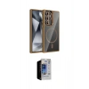 MARSİLYAN™- Galaxy S23 Ultra Kılıf Yadigar Asil Koleksiyonu - Siyah Durable Full Glue Curved Hayalet Cam