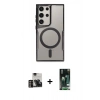 MARSİLYAN™- Galaxy S23 Ultra Kılıf Yadigar Klasik Özel Seri - Siyah 360 Mat Full Body Arka Koruyucu + PVD Metal Kamera Lens - GD