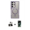 MARSİLYAN™- Galaxy S23 Ultra Kılıf Yadigar Klasik Özel Seri - Siyah 360 Mat Full Body Arka Koruyucu + PVD Metal Kamera Lens - GD