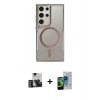 MARSİLYAN™- Galaxy S23 Ultra Kılıf Yadigar Klasik Özel Seri - Siyah Durable Full Glue Curved Cam + PVD Metal Kamera Lens - GD