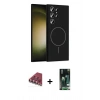 MARSİLYAN™- Galaxy S23 Ultra Kılıf Yankı Form Serisi - Siyah 360 Mat Full Body Arka Koruyucu + Valdez Metal Kamera Lens - KI