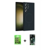 MARSİLYAN™- Galaxy S23 Ultra Kılıf Yankı Form Serisi - Siyah 360 Mat Full Body Arka Koruyucu + Raze Metal Kamera Lens - LA
