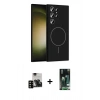 MARSİLYAN™- Galaxy S23 Ultra Kılıf Yankı Form Serisi - Siyah 360 Mat Full Body Arka Koruyucu + PVD Metal Kamera Lens - SH