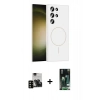MARSİLYAN™- Galaxy S23 Ultra Kılıf Yankı Form Serisi - Siyah 360 Mat Full Body Arka Koruyucu + PVD Metal Kamera Lens - SH