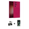 MARSİLYAN™- Galaxy S23 Ultra Kılıf Yankı Form Serisi - Siyah 360 Mat Full Body Arka Koruyucu + PVD Metal Kamera Lens - SH