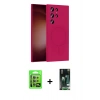 MARSİLYAN™- Galaxy S23 Ultra Kılıf Yankı Form Serisi - Siyah 360 Mat Full Body Arka Koruyucu + Raze Metal Kamera Lens - YL