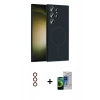MARSİLYAN™- Galaxy S23 Ultra Kılıf Yankı Form Serisi - Siyah Durable Full Glue Curved Cam + Metal Kamera Lens - KI
