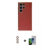 MARSİLYAN™- Galaxy S23 Ultra Kılıf Yankı Serisi - Siyah Durable Full Glue Curved Cam + Metal Kamera Lens - KI