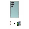MARSİLYAN™- Galaxy S23 Ultra Kılıf Yankı Serisi - Siyah Durable Full Glue Curved Cam + Metal Kamera Lens - KI