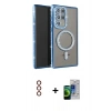 MARSİLYAN™- Galaxy S23 Ultra Kılıf Zirve Doku Prime - Siyah Durable Full Glue Curved Cam + Metal Kamera Lens - KI