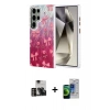 MARSİLYAN™- Galaxy S23 Ultra Kılıf Zirve Modern Prime - Siyah Durable Full Glue Curved Cam + Gold PVD Metal Kamera Lens