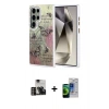 MARSİLYAN™- Galaxy S23 Ultra Kılıf Zirve Modern Prime - Siyah Durable Full Glue Curved Cam + Gold PVD Metal Kamera Lens