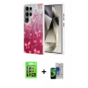 MARSİLYAN™- Galaxy S23 Ultra Kılıf Zirve Modern Prime - Siyah Durable Full Glue Curved Cam + Raze Metal Kamera Lens - GS