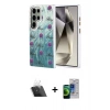 MARSİLYAN™- Galaxy S23 Ultra Kılıf Zirve Modern Prime - Siyah Durable Full Glue Curved Cam + Kamera Lens Koruma Cam - SF