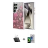MARSİLYAN™- Galaxy S23 Ultra Kılıf Zirve Modern Prime - Siyah Durable Full Glue Curved Cam + Kamera Lens Koruma Cam - SF