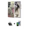MARSİLYAN™- Galaxy S23 Ultra Kılıf Zirve Modern Prime - Siyah Durable Full Glue Curved Cam + Kamera Lens Koruma Cam - SF