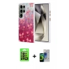 MARSİLYAN™- Galaxy S23 Ultra Kılıf Zirve Modern Prime - Siyah Durable Full Glue Curved Cam + Siyah Raze Metal Kamera Lens