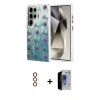 MARSİLYAN™- Galaxy S23 Ultra Kılıf Zirve Modern Prime - Siyah Durable Full Glue Curved Hayalet Cam + Metal Kamera Lens - KI