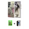 MARSİLYAN™- Galaxy S23 Ultra Kılıf Zirve Modern Prime - Siyah Durable Full Glue Curved Hayalet Cam + Raze Metal Kamera Lens - LA