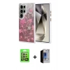 MARSİLYAN™- Galaxy S23 Ultra Kılıf Zirve Modern Prime - Siyah Durable Full Glue Curved Hayalet Cam + Raze Metal Kamera Lens - LA
