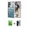 MARSİLYAN™- Galaxy S23 Ultra Kılıf Zirve Modern Prime - Siyah Durable Full Glue Curved Hayalet Cam + Raze Metal Kamera Lens - LA