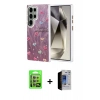MARSİLYAN™- Galaxy S23 Ultra Kılıf Zirve Modern Prime - Siyah Durable Full Glue Curved Hayalet Cam + Raze Metal Kamera Lens - LA