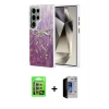 MARSİLYAN™- Galaxy S23 Ultra Kılıf Zirve Modern Prime - Siyah Durable Full Glue Curved Hayalet Cam + Raze Metal Kamera Lens - LA