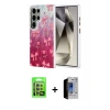 MARSİLYAN™- Galaxy S23 Ultra Kılıf Zirve Modern Prime - Siyah Durable Full Glue Curved Hayalet Cam + Raze Metal Kamera Lens - LA