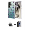 MARSİLYAN™- Galaxy S23 Ultra Kılıf Zirve Modern Prime - Siyah Durable Full Glue Curved Hayalet Cam + Şeffaf Kamera Lens Koruma Cam