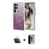 MARSİLYAN™- Galaxy S23 Ultra Kılıf Zirve Modern Prime - Siyah Durable Full Glue Curved Hayalet Cam + Şeffaf Kamera Lens Koruma Cam