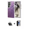 MARSİLYAN™- Galaxy S23 Ultra Kılıf Zirve Modern Prime - Siyah Durable Full Glue Curved Hayalet Cam + Şeffaf Kamera Lens Koruma Cam