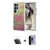 MARSİLYAN™- Galaxy S23 Ultra Kılıf Zirve Modern Prime - Siyah Durable Full Glue Curved Hayalet Cam + Şeffaf Kamera Lens Koruma Cam