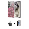 MARSİLYAN™- Galaxy S23 Ultra Kılıf Zirve Modern Prime - Siyah Durable Full Glue Curved Hayalet Cam + Şeffaf Kamera Lens Koruma Cam