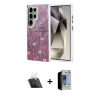 MARSİLYAN™- Galaxy S23 Ultra Kılıf Zirve Modern Prime - Siyah Durable Full Glue Curved Hayalet Cam + Şeffaf Kamera Lens Koruma Cam