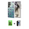 MARSİLYAN™- Galaxy S23 Ultra Kılıf Zirve Modern Prime - Siyah Durable Full Glue Curved Hayalet Cam + Raze Metal Kamera Lens - SH
