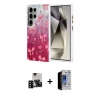 MARSİLYAN™- Galaxy S23 Ultra Kılıf Zirve Modern Prime - Siyah Durable Full Glue Curved Hayalet Cam + PVD Metal Kamera Lens - SH