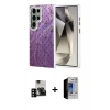MARSİLYAN™- Galaxy S23 Ultra Kılıf Zirve Modern Prime - Siyah Durable Full Glue Curved Hayalet Cam + PVD Metal Kamera Lens - SH