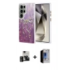 MARSİLYAN™- Galaxy S23 Ultra Kılıf Zirve Modern Prime - Siyah Durable Full Glue Curved Hayalet Cam + PVD Metal Kamera Lens - SH