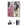 MARSİLYAN™- Galaxy S23 Ultra Kılıf Zirve Modern Prime - Siyah Durable Full Glue Curved Hayalet Cam + PVD Metal Kamera Lens - SH