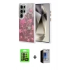 MARSİLYAN™- Galaxy S23 Ultra Kılıf Zirve Modern Prime - Siyah Durable Full Glue Curved Hayalet Cam + Raze Metal Kamera Lens - SH