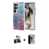 MARSİLYAN™- Galaxy S23 Ultra Kılıf Zirve Modern Prime - Siyah Durable Full Glue Curved Hayalet Cam + PVD Metal Kamera Lens - SH